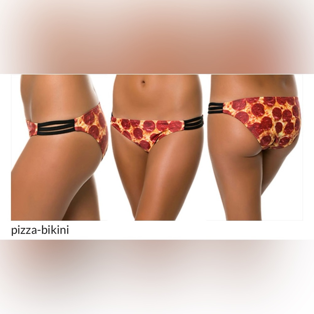 Pizza string, bikini, bottoms only, size small new without tags